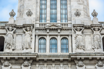 Details of City Hall building in Porto, Portugal