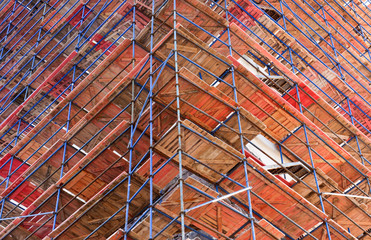 constructions for the renovation of the building facade