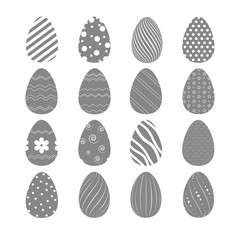 Happy Easter set eggs. vector illustration. simple egg