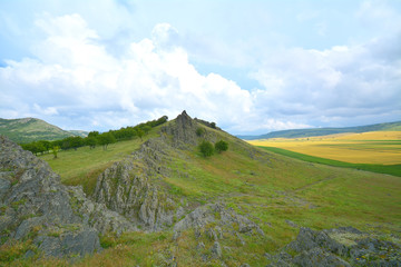 Naklejka premium Rock formations in Macin Mountains