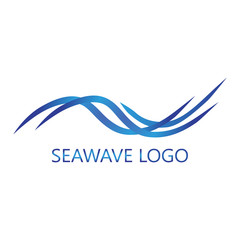 Sea wave logo. Isolated on white background.