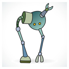 Funny robot on gradient background