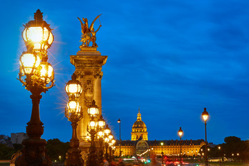 Pont Alexandre III in Paris France over Seine