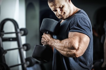 Bodybuilder in training