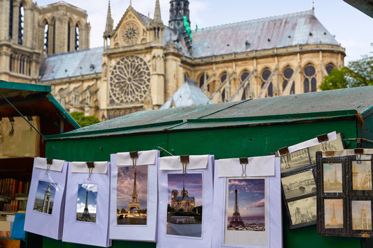 Saint Michel postcards in Notre Dame Paris