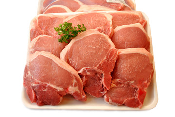 Lean Cut Pork Chops Over White