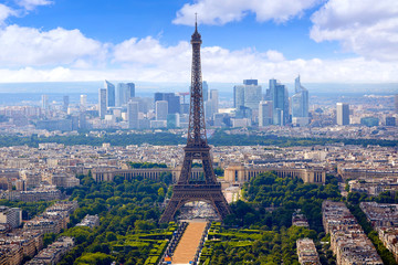 Obraz premium Wieża Eiffla w Paryżu i panorama z lotu ptaka Francja