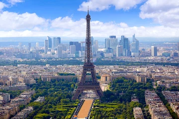 Foto op Plexiglas Paris Eiffel tower and skyline aerial France © lunamarina
