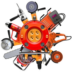 Vector Cable Reel with Power Tools