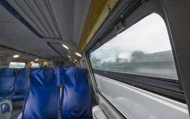 Point of view of a train passenger