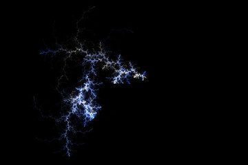 Blue and grey grey lightning design. Abstract background. Isolated on black background.