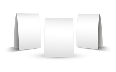 Set of standing blank calendar set isolated on white background vector mockup