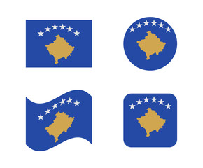 set 4 flags of kosovo