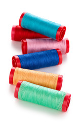 Set of colorful spools.