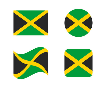 set 4 flags of jamaica