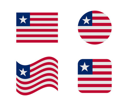 Set 4 Flags Of Liberia