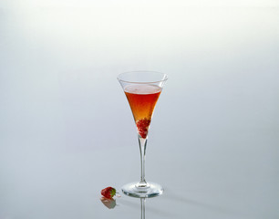 Single Cocktail with strawberry, illustrative