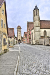 Fototapeta na wymiar Towers of Rothenburg ob der Tauber, Germany