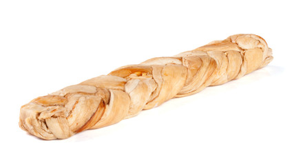 Dried melon in the form of pigtails isolated on white background