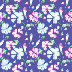  wildflowers. Summer watercolor pattern