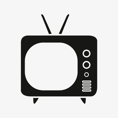 Tv icon in flat style isolated on white background. Television symbol for your web site design, logo, app.