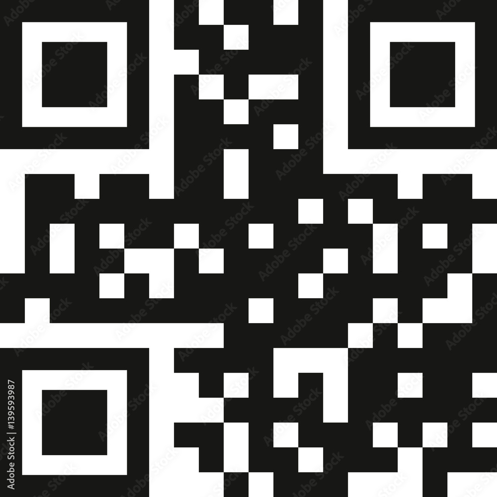 Aufkleber vector qr code sample for smartphone scanning isolated on white background.