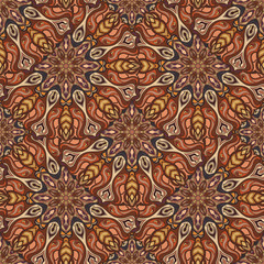 Ornate floral seamless texture, endless pattern with vintage mandala elements.