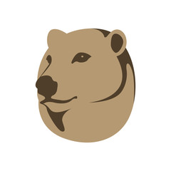 bear head vector illustration style Flat