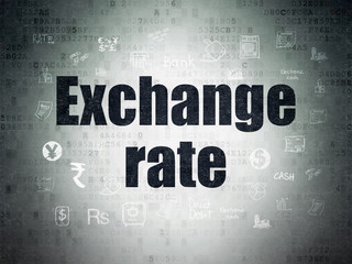 Banking concept: Exchange Rate on Digital Data Paper background