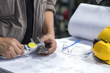 Inspection product with vernier calipers by workers