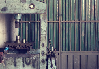 Hydraulic press machine. Machinery plant.