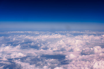 cloudscape background  view from airplane Windows