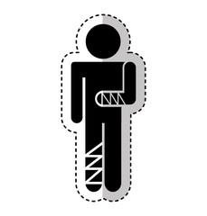 human figure with fractures vector illustration design