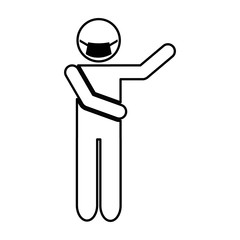 figure human with mouthcap vector illustration design