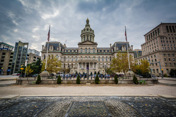 City Hall, in downtown Baltimore, Maryland.