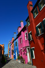 Fototapeta na wymiar Burano coloured houses near Venice