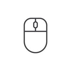Computer mouse line icon, outline vector sign, linear style pictogram isolated on white. Symbol, logo illustration. Editable stroke. Pixel perfect