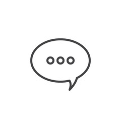 Message, speech bubble line icon, outline vector sign, linear style pictogram isolated on white. Symbol, logo illustration. Editable stroke. Pixel perfect