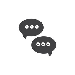 Messages speech bubbles icon vector, filled flat sign, solid pictogram isolated on white. Symbol, logo illustration. Pixel perfect