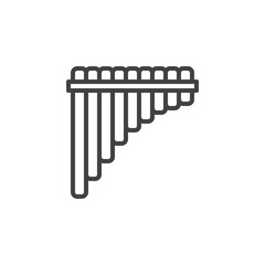 Pan flute line icon, outline vector sign, linear style pictogram isolated on white. Symbol, logo illustration. Editable stroke. Pixel perfect