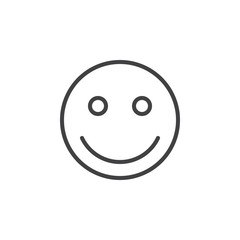 Smile emoticon line icon, outline vector sign, linear style pictogram isolated on white. Symbol, logo illustration. Editable stroke. Pixel perfect