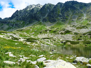 Fototapeta na wymiar Lake Pleso nad Skokom, High Tatras mountains, Slovakia