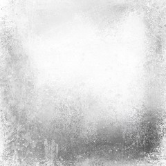 old white paper background with distressed vintage texture, faded peeling gray paint on old tin or silver metal design