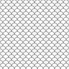 Fototapeta premium Abstract hand drawn outline wave water seamless pattern asian style.