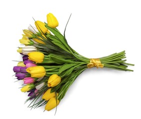 Spring flowers on desk.