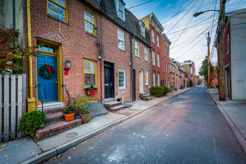 Rowhouses in Fells Point, Baltimore, Maryland.