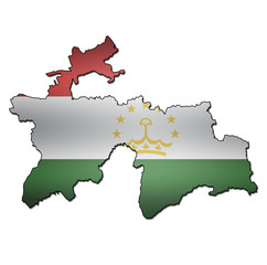 tajikistan territory with flag