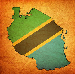 tanzania territory with flag