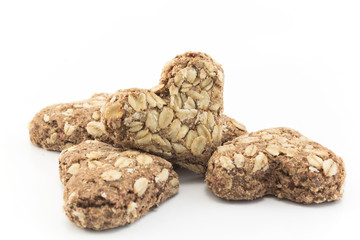 Heart Cookies Made of Whole Wheat and Prunes