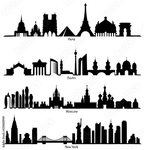 "Set of vector Skyline silhouette" Stock image and royalty-free vector files on Fotolia.com